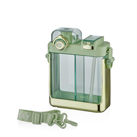 Shotay Su Matarası 2 Bölmeli Tritan Yeşil 700Ml