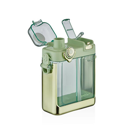 Shotay Su Matarası 2 Bölmeli Tritan Yeşil 700Ml