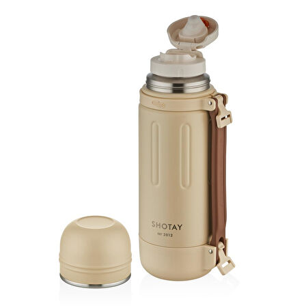 Shotay Çelik Termos Take Trip 1200Ml Krem