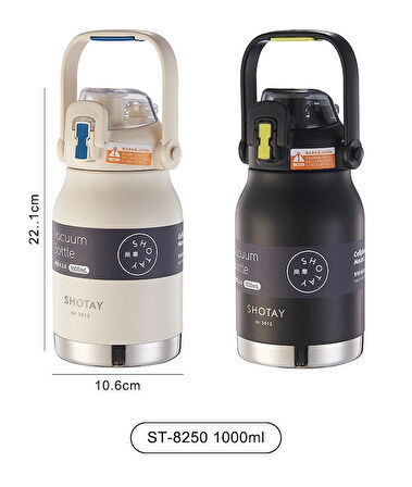 Shotay Çelik Termos Matara Phone Holder 1000Ml Somon