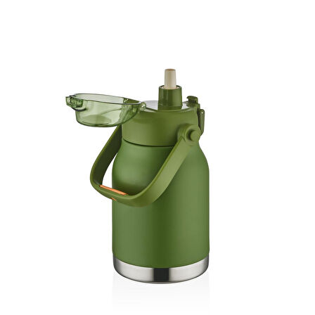 Shotay Çelik Termos Matara Phone Holder 1000Ml Yeşil