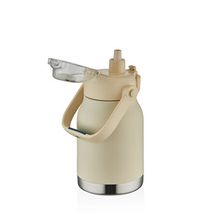 Shotay Çelik Termos Matara Phone Holder 1000Ml Beyaz