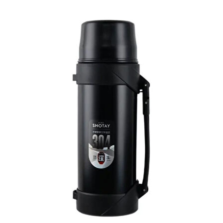 Shotay Çelik Termos 2000Ml Siyah