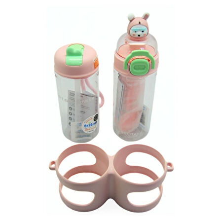 Shotay Su Matarası 2 Bölmeli Tritan Pembe 900Ml