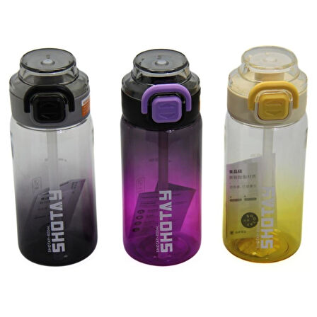 Shotay Su Matarası Straw Gradient Polikarbon Sarı 600Ml