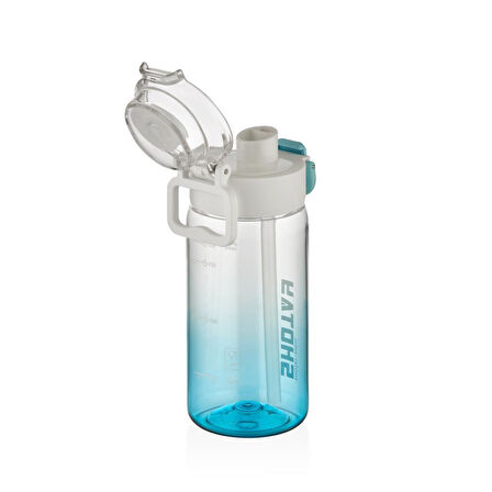 Shotay Su Matarası Straw Gradient Polikarbon Mavi 600Ml