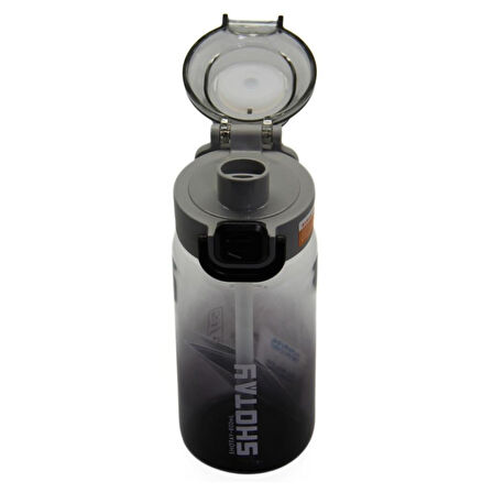 Shotay Su Matarası Straw Gradient Polikarbon Siyah 600Ml