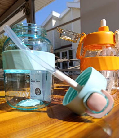 Shotay Pipetli Su Matarası Tritan Turuncu 700Ml