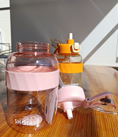 Shotay Pipetli Su Matarası Tritan Pembe 1000Ml