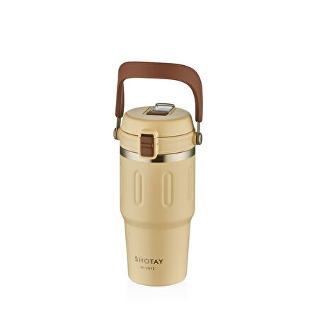Shotay Termos Bardak Seyahat ve Outdoor 650Ml Krem