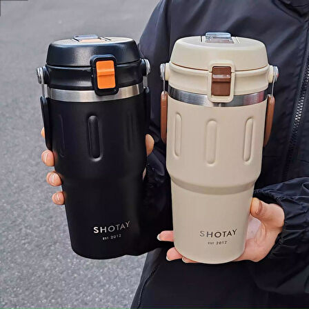 Shotay Termos Bardak Seyahat ve Outdoor 650Ml Krem