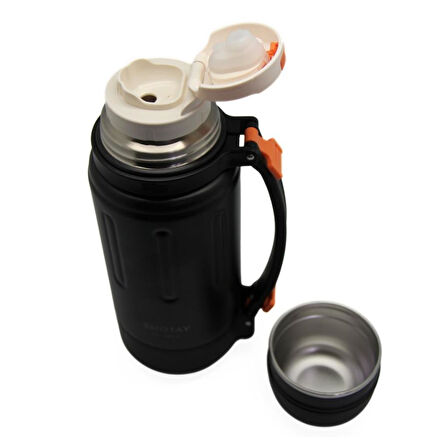 Shotay Durable Çelik Termos Matara 1500Ml Siyah