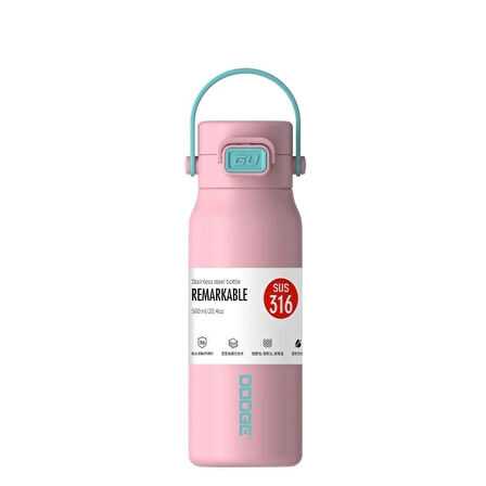 Dodge Çelik Termos Matara 580Ml Pembe