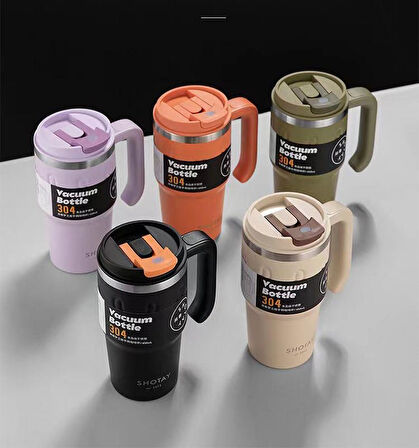 Shotay Travel Çelik Termos Mug 900Ml Turuncu