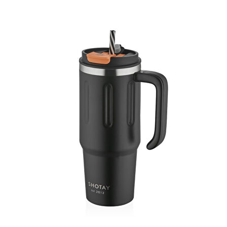 Shotay Travel Çelik Termos Mug 900Ml Siyah
