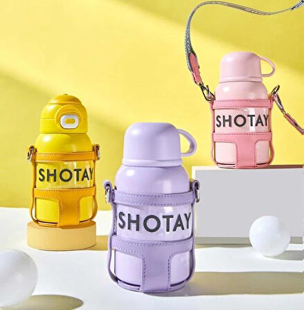 Shotay Turtle Çocuk Termos Matara 520Ml Sarı