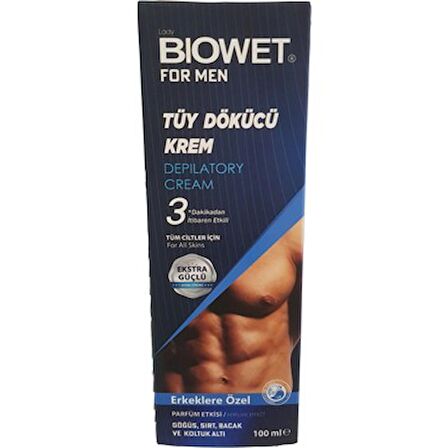 BİOWET FOR MEN TÜY DÖKÜCÜ KREM 100 ML ERKEKLER İÇİN