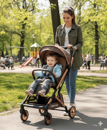 TommyBaby Quantum Kabin Travel Bebek Arabası Kabin Boy Bebek Arabası Pedli Katlanabilir Yağmurluk Hediye