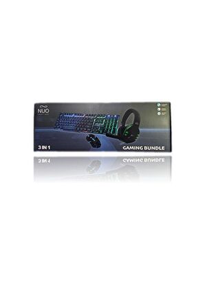 Bood Nuo Gaming Bundle Kablolu RGB Klavye Mouse Set + Kulak Üstü Kulaklık