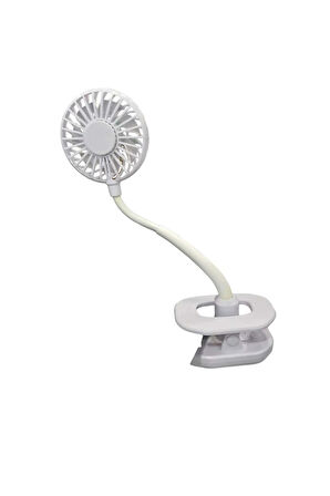 Portatif Işıklı Mini Klipsli Fan