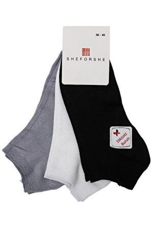 Sheforshe Ss23 Yumuşak Ve Nefes Alan Kadın Patik Çoraplar - 3'Lü