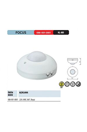 Horoz Elektric Focus Sıva Üstü 360 Radar Sensör