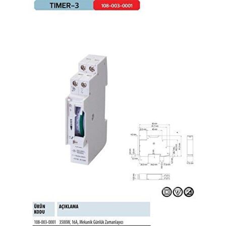 Horoz TIMER-3 Sigorta Tipi Mekanik Zamanlayıcı