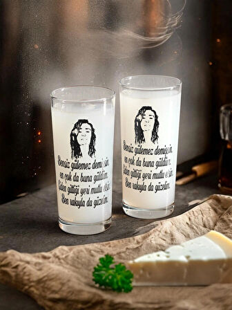 Rakı Bardağı 2'li Cam - Yıldız Tilbe - Bensiz Gülemez Demişsin!