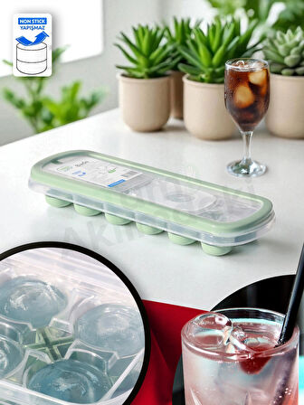 Buz Kalıbı - 250 ml - 5 PP - 12 Bölmeli - Yüksek Kalite Yapışmaz Silikon Buzluk - BPA İçermez