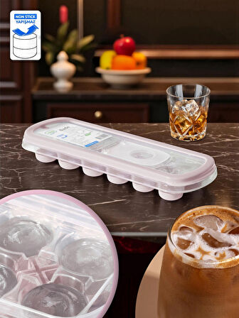 Buz Kalıbı - 250 ml - 5 PP - 12 Bölmeli - Yüksek Kalite Yapışmaz Silikon Buzluk - BPA İçermez