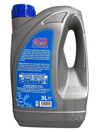 AutoFresh Antifriz Mavi 3 Litre -37 Derece 3 lt 4 Mevsim Korozyon Önleyici