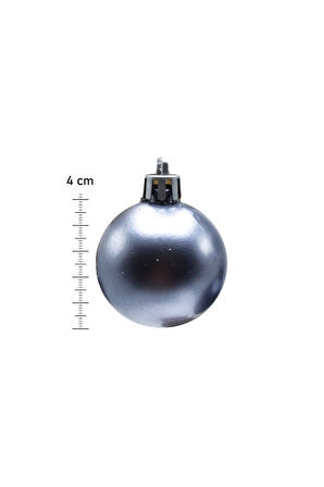 Waldern 6 lı 4 Cm Yılbaşı Ağacı Süsü Cici Top Füme