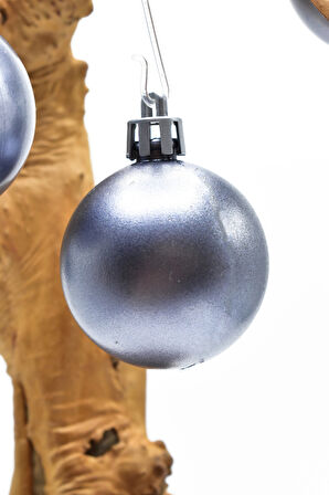 Waldern 6 lı 4 Cm Yılbaşı Ağacı Süsü Cici Top Füme