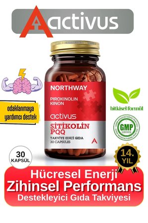 NORTHWAY SİTİKOLİN & PQQ - Odaklanma ve Hafıza Desteği İçin Destekleyici Gıda Takviyesi