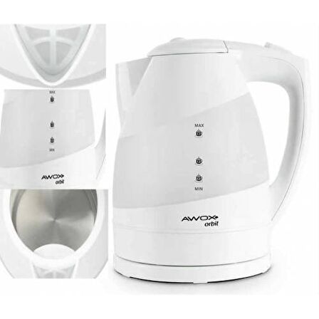 AWOX ORBİT GİZLİ REZİSTANSLI KETTLE BEYAZ