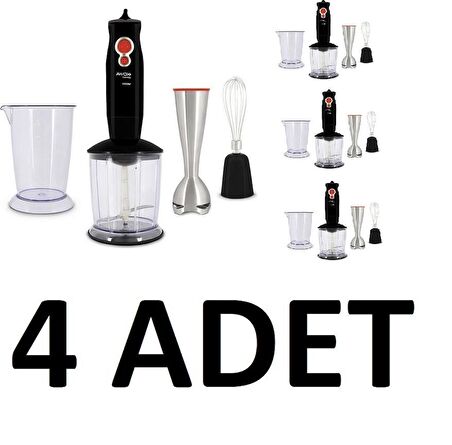 Awox Barmix 3 in 1 (4 ADET) 1000 W Mikser & Blender Seti (Doğrama, parçalama, çırpma) ÇELİK UÇLU