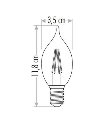 Cata 4 Watt Rustik Kıvrık Led Ampul CT-4281 Amber Renk