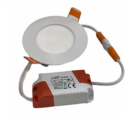 Cata 3 Watt Panel Led Armatür CT 5144 Beyaz Işık Alüminyum Kasa