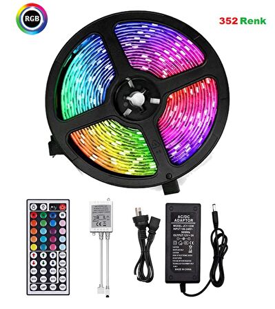 Cata Ct-4558 Rgb Şerit Led Seti ( 5 Mt Rgb Led 15 Renk + Trafo + Rgb Kumanda )