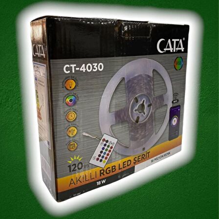 Cata Ct-4030 Akıllı Rgb Led Şerit 18W 120Lm MTE0291