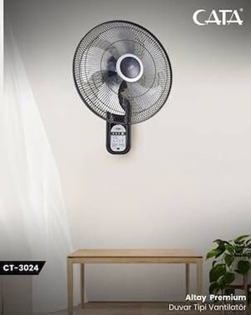 Cata Altay 46cm (18inç) Premium Duvar Tipi Vantilatör Kumandalı Ct-3024