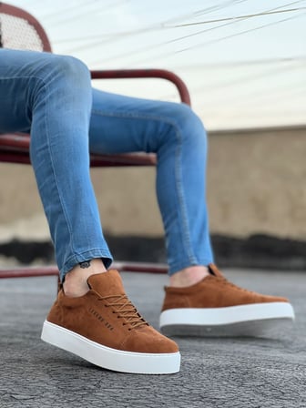 Yıldızdan Taba Süet (Beyaz Taban) Bağcıklı Poli Taban Erkek Spor Ayakkabı