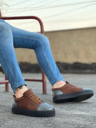 Yıldızdan Taba Süet (Siyah Taban) Ekose Detaylı Bağcıklı Poli Taban Erkek Spor Ayakkabı