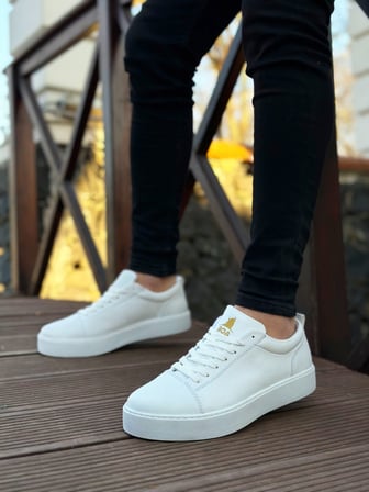 Yıldızdan Beyaz Bağcıklı Poli Taban Erkek Spor Ayakkabı