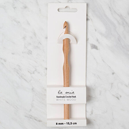 La Mia Whitewood 8 mm 15.5 cm Ahşap Yün Tığ