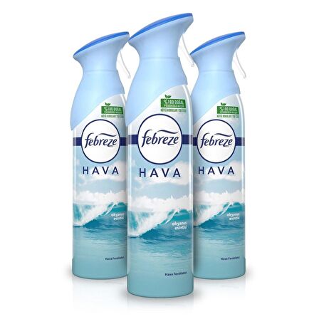 Febreze Hava Ferahlatıcı Sprey Oda Kokusu Okyanus Esintisi 300 Ml X 3 Adet