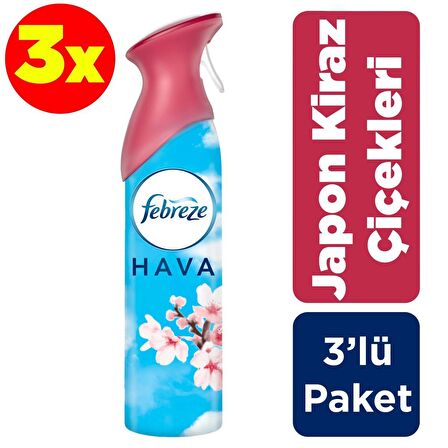 Febreze Hava Ferahlatıcı Sprey Oda Kokusu Japon Kiraz Çiçekleri 300 Ml X 3 Adet