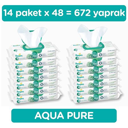 Pampers Aqua Pure Islak Havlu Tekli 672 (14X48Li)