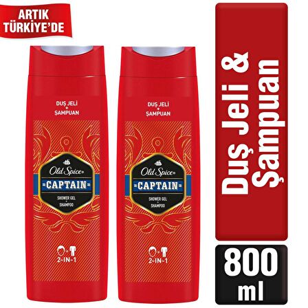 Old Spice Captain Tüm Saçlar İçin Arındırıcı Şampuan 2x400 ml