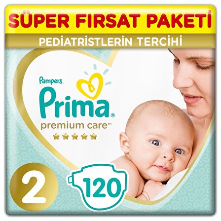 Prima Bebek Bezi Premium Care 2 Beden 2 X 60 Jumbo Paket 120'li